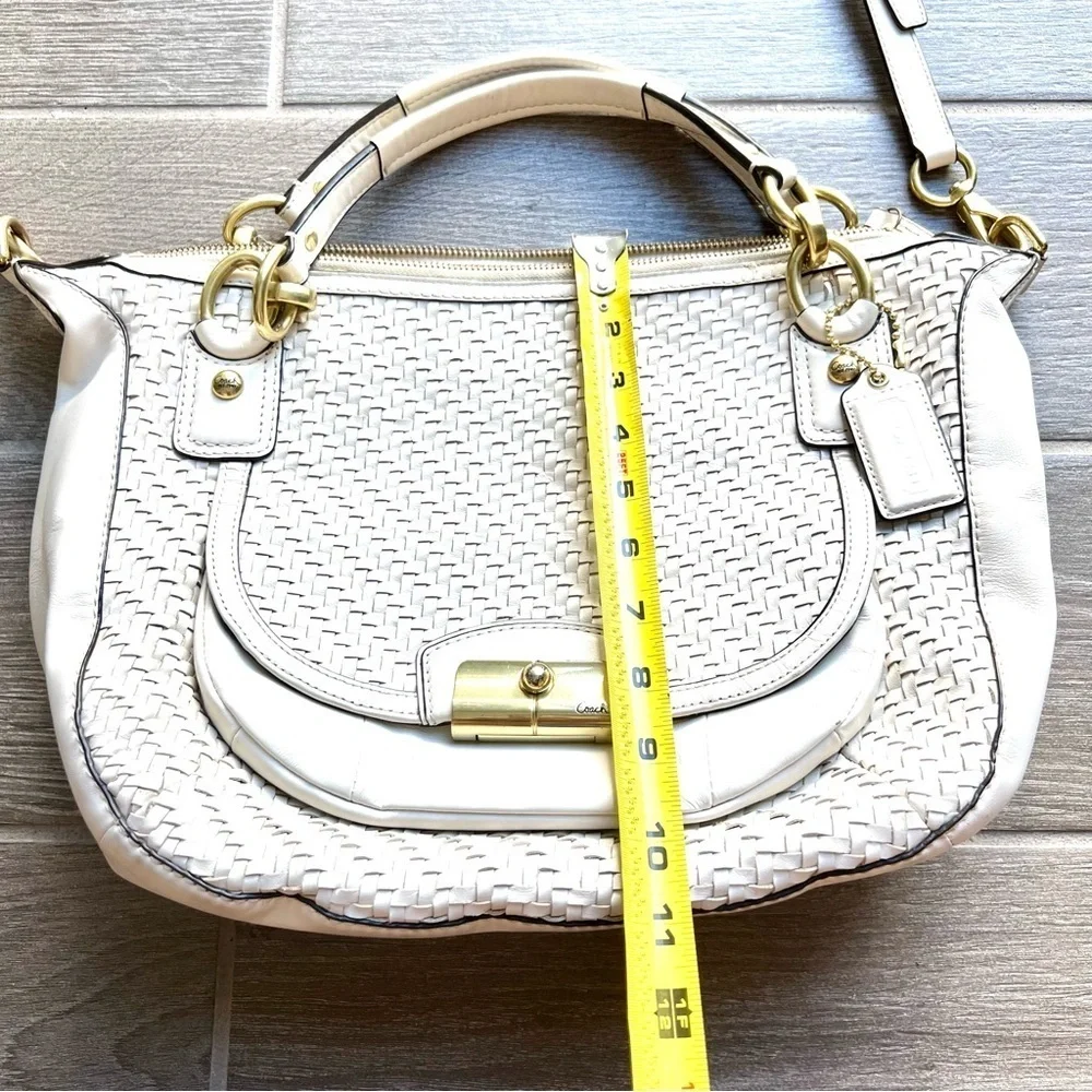 Coach Vintage Plaid Beige Leather Shoulders/Crossbody/Satchels Bag